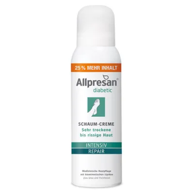Крем-піна для сухої, потрісканої шкіри стоп та гомілок діабетиків, Allpresan Diabetic Intensive+Repair з сечовиною