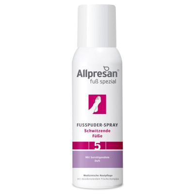 Спрей-пудра для стоп с повышенной потливостью с успокаивающим ароматом Allpresan Foot Special No. 5 Fusspuder-spray, 125 мл