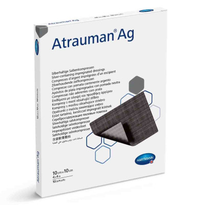 Пов'язка з маз'ю Atrauman Ag 10 смх10 см просочена сріблом (1 шт.)