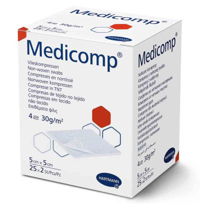 Серветка з нетканого матеріалу Medicomp® 5см х 5см (упаковка)
