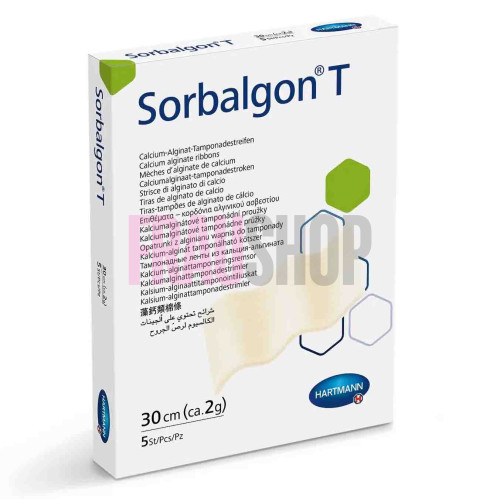 Тампонадна стрічка поглинаюча з кальцію-альгінату Sorbalgon® T / Сорбалгон Т 30см (2г), 1шт