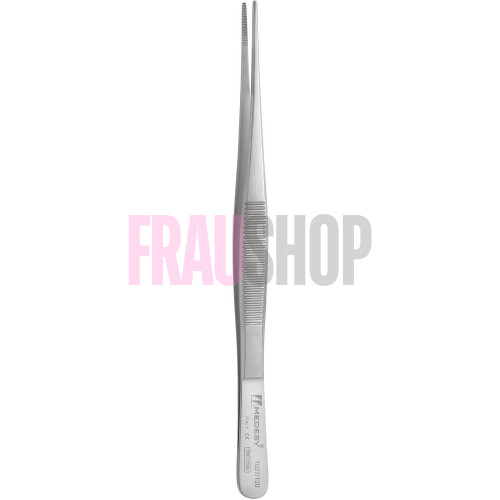 Пинцет прямой анатомический с поперечной насечкой и закругленными краями Taylor, 12 см, Medesy (Италия)