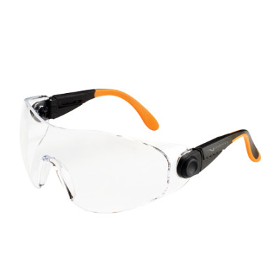 Окуляри захисні 529 чорна оправа з помаранчевими вставками, покриття від подряпин, регул. дужок, Univet (Італія) 