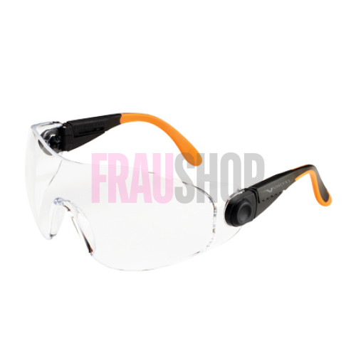 Окуляри захисні 529 чорна оправа з помаранчевими вставками, покриття від подряпин, регул. дужок, Univet (Італія)