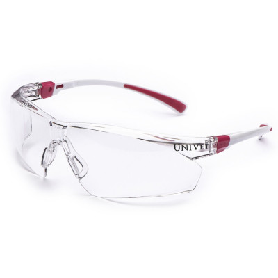 Окуляри захисні 506U незапотіваючі, покриття від подряпин, біло-рожева оправа, регул. дужок, Univet (Італія) 