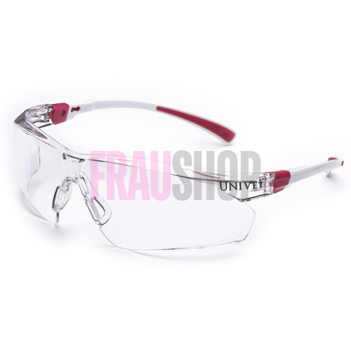 Окуляри захисні 506U незапотіваючі, покриття від подряпин, біло-рожева оправа, регул. дужок, Univet (Італія)