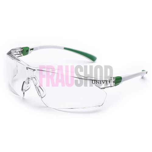 Окуляри захисні 506U незапотіваючі, покриття від подряпин, біло зелена оправа, регул. дужок Univet (Італія)