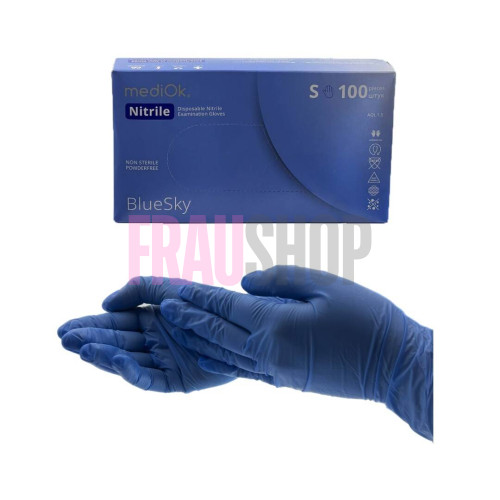Рукавички нітрилові Mediok Light, розмір на вибір, 100 шт Блакитні