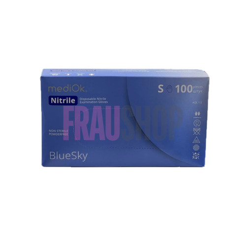 Рукавички нітрилові Mediok Light, розмір на вибір, 100 шт Блакитні