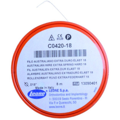 Дріт сталевий жорсткий, пружний для скоби Фрезера системи круглого перетину в мотку 8 м 0.45 мм (018'')