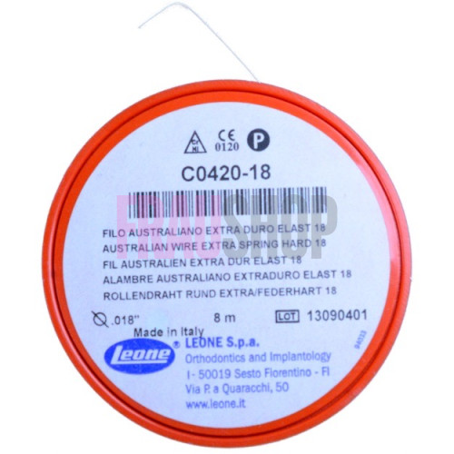 Дріт сталевий жорсткий, пружний для скоби Фрезера системи круглого перетину в мотку 8 м 0.45 мм (018'')