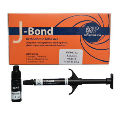 Пастоподібний адгезив J-Bond LC (5 г) з Bond (3 мл) світлового затвердіння. супер фіксація, OrthoStar (США)