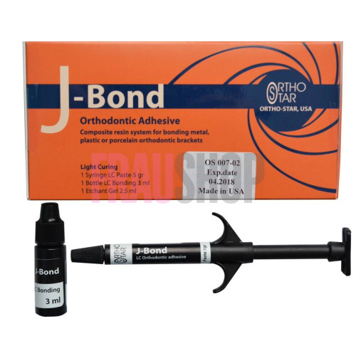Пастоподібний адгезив J-Bond LC (5 г) з Bond (3 мл) світлового затвердіння. супер фіксація, OrthoStar (США)